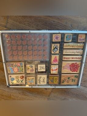 Stampin' Up! Set! 31 stamps plus the alphabet and numbers and includes case!